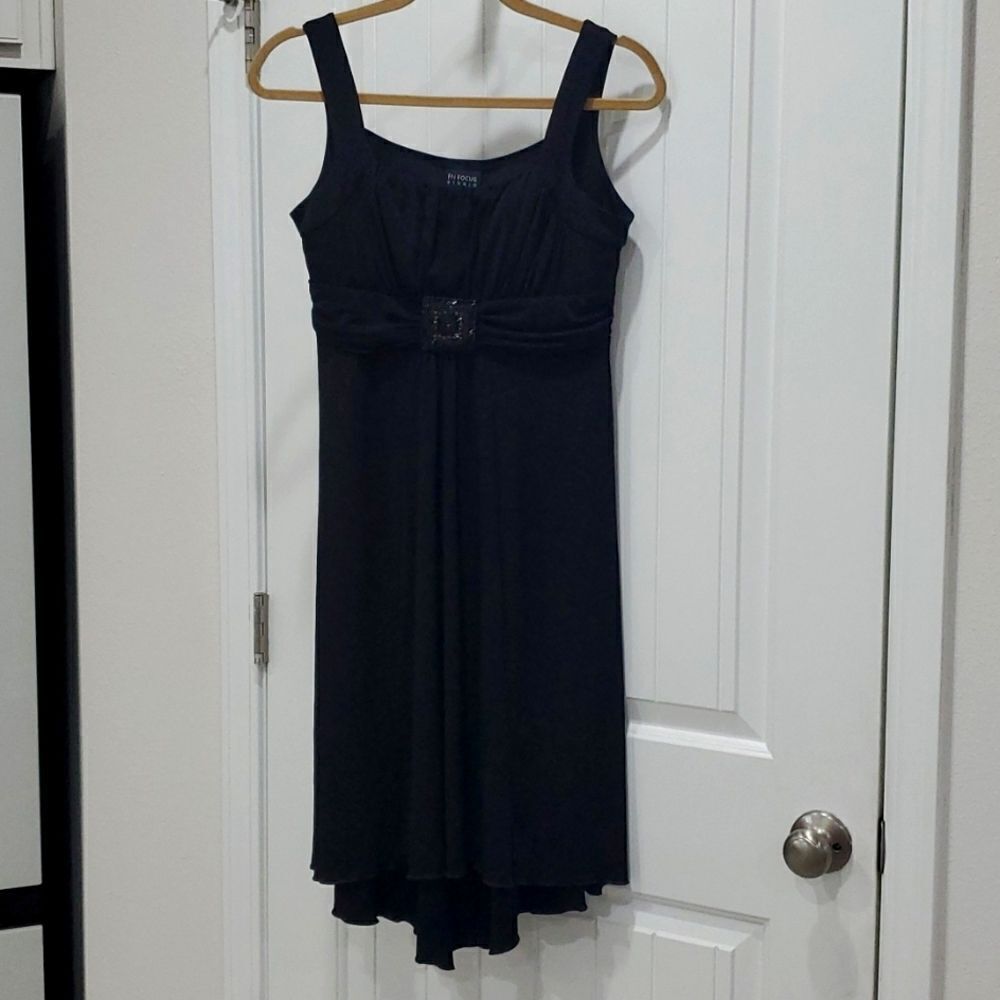 Enfocus Studio High Waist Black Maxi Dress, Size 8